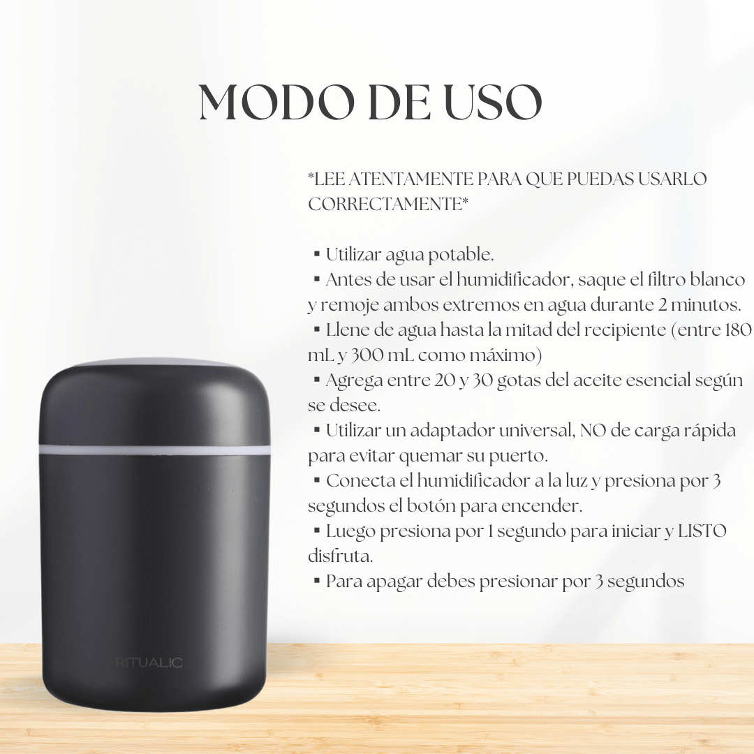 Humidificador Difusor - Aromaterapia - Ritualic